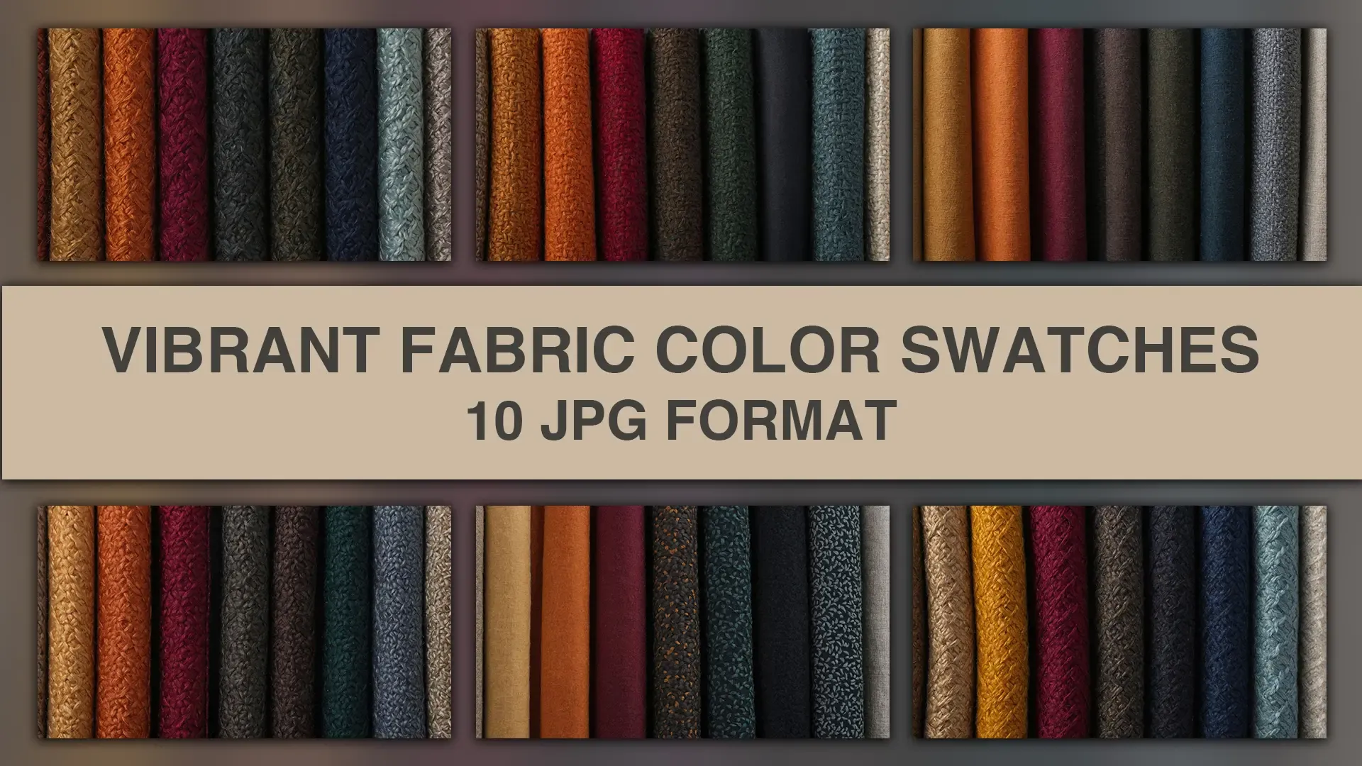 Vibrant Fabric Color Swatches Background Pack of 10 Images